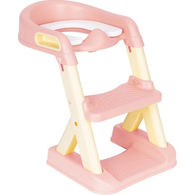 ECOTOYS HA-P23S Dětské sedátko na WC se schůdky růžové