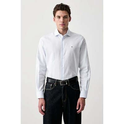 Tommy Hilfiger pánska bavlnená košeľa MW0MW44738 modrá