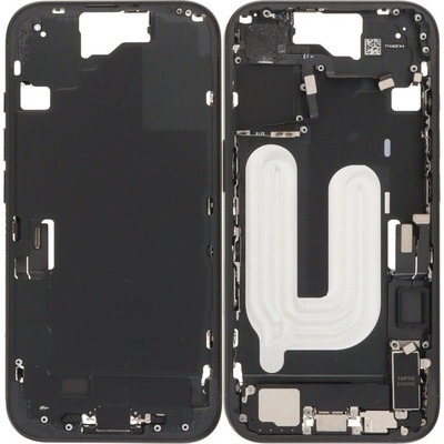 Apple iPhone 16 - Střední Rám + Tlačítka Zapnutí, Hlasitosti a Kamery (Black), Black