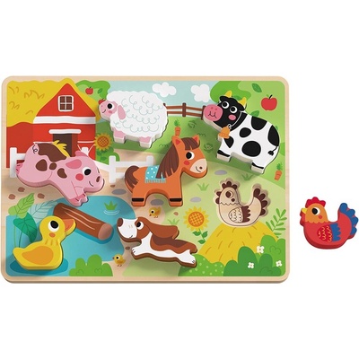 TookyToy vkládací puzzle zvířata na farmě