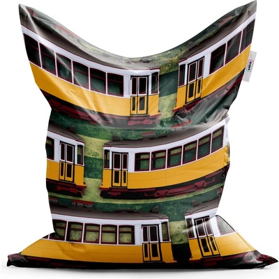 Sablio Sedací vak Lisabonské historické tramvaje Zelený Pattern 150x100 cm