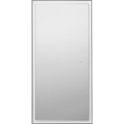 Nova Luce Černé závěsné zrcadlo s LED osvětlením Adon 150 x 75 cm