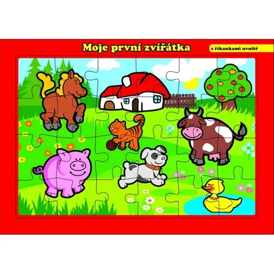 Teddies deskové Moje první zvířátka farma 26 x 17 cm MPZ 24 dílků