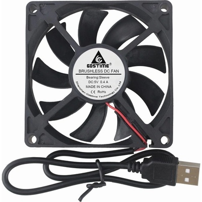 GDSTIME Ventilátor 80x80x15mm, 5V DC s USB konektorom