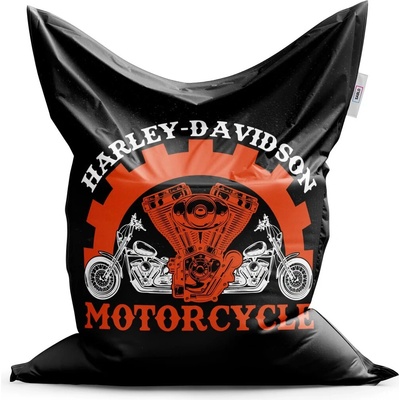 Sablio Sedací vak Harley-Davidson motor Černé pozadí 150x100 cm