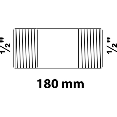 Kirchhoff dvojitá vsuvka 21 mm (vnější závit 1/2 ) x 180 mm pozinkovaná
