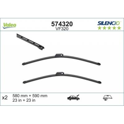 Valeo Silencio Flat Blade set 590+580 mm VA 574320