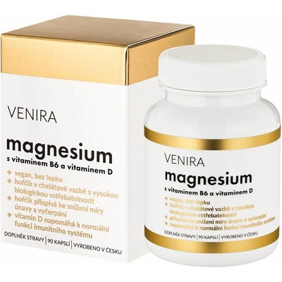 Venira magnézium s Vitamínom B6 a Vitamínom D 90 kapsúl