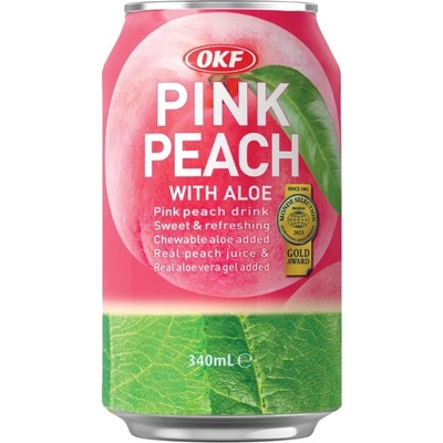 OKF Pink Peach Juice With Aloe 340 ml
