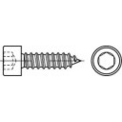 TOOLCRAFT 1067957 okrúhla skrutka do plechu 6.3 mm 50 mm vnútorný šesťhran 88312 nerezová ocel A2 250 ks