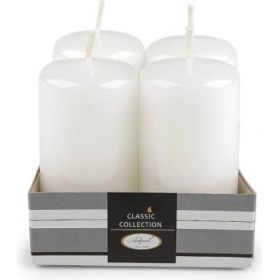 Adventní svíčky válec Ø4 cm, střední, 2 bílá lesk
