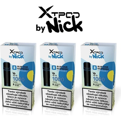 X TPOD by Nick Blue Sour Raspberry 20 mg 3 ks