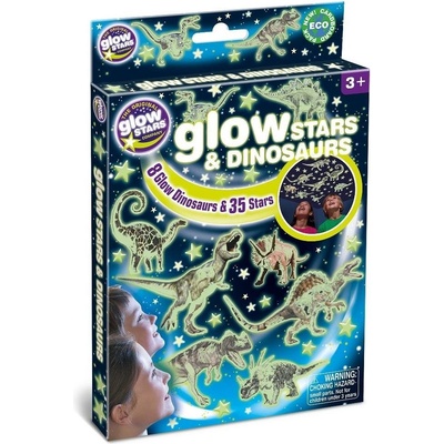 Samolepicí dekorace GlowStars Světélkující dekorace na zeď - Dinosauři a hvězdy (B8624) – Hledejceny.cz