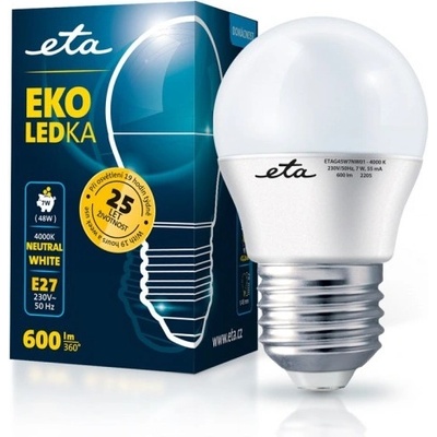 ETA EKO LEDka mini globe 7W, E27, neutrální bílá