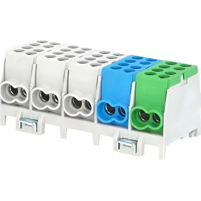 Eleman Svorkovnice rozbočovací HLAK 25 5/10 S, 100A, 5pól., AL/CU, IP20, 3xŠ/M/Z, na DIN /2080516 1000299