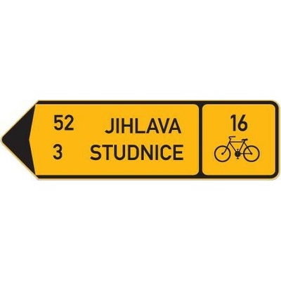 PROFIBA Značka "Směrová tabule pro cyklisty (s dvěma cíli)"