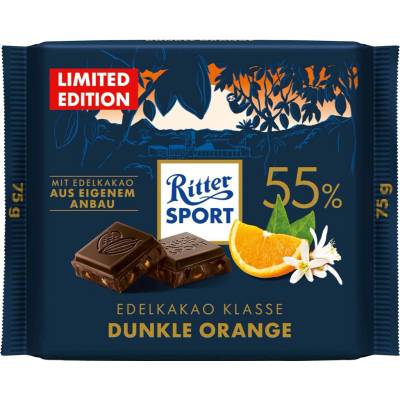 Ritter Sport Edelkakao Klasse 55% Dunkle Orange 75g