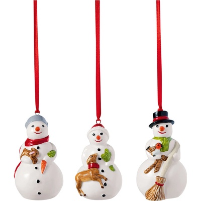 Villeroy & Boch Nostalgic Ornaments Vianočné ozdoby Snehuliaci set 3 ks