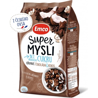 Emco Super mysli bez přidaného cukru čokoláda a kokos 500 g – Hledejceny.cz