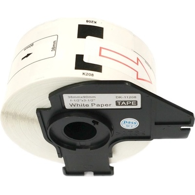 Etikety / štítky pro tiskárny BROTHER QL - typ DK-11208 - kompatibilní - 38 mm x 90 mm - 400 kusů, bílá (adresní štítky štítky)