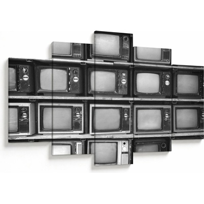 Obraz - Retro televízie, päťdielne 150x105 cm