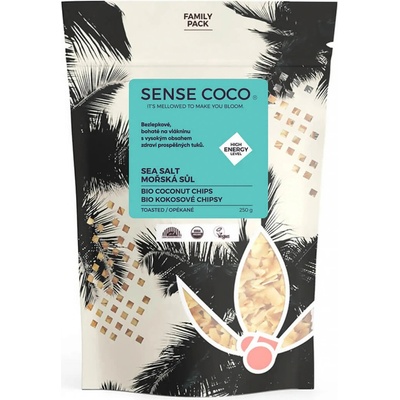 Sense Coco Bio kokosové chipsy s mořskou solí 250 g