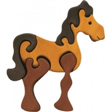 Fauna Koník hnědy vkládací puzzle z masivu