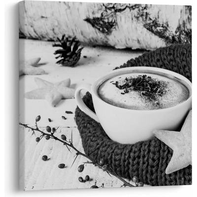 Obraz - Zimní cappuccino, jednodílný 70x70 cm