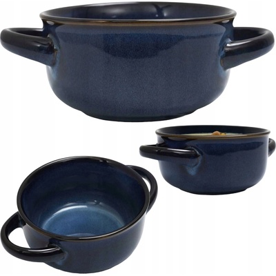 HowHomely Keramická miska na polévku DEEP BLUE moderní design kulatá 13,7 cm