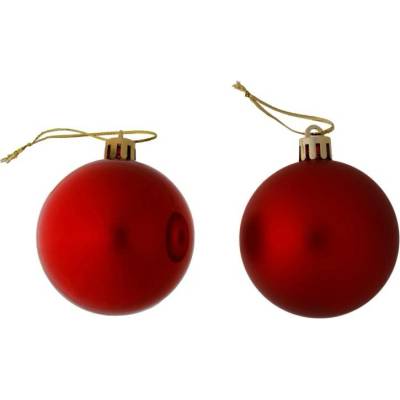 DECOLED Plastové koule prům. 6 cm červené 12 × lesklá 12 × matná
