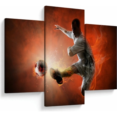 Obraz - Futbalista, trojdielne 90x60 cm