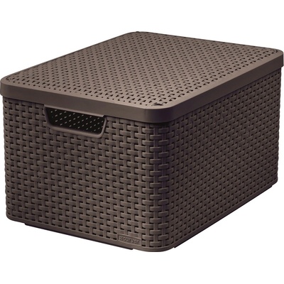 CURVER Úložný box RATTAN L, 44,5 x 24,8 x 33 cm, hnedý, 03619-210