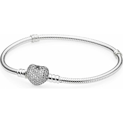Pandora Hadovitý řetízkový náramek se třpytivým srdcem 16 590727CZ-16