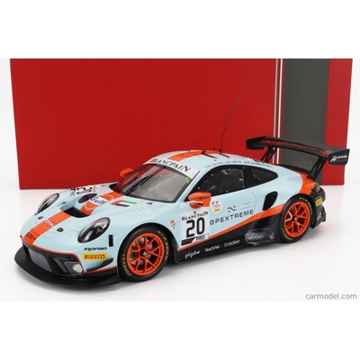 Ixo-models Porsche 911 991 Gt3 R 4.0l Flat-6 Team Gpx Racing N 20 Winner 24h Spa 2019 Richard Lietz Michael Christensen Kevin Estre Světle Modrá Oranžová Černá 1:18