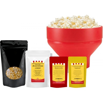 Relaxdays BENEO Silikónová misa na popcorn - set na domácu výrobu popcornu