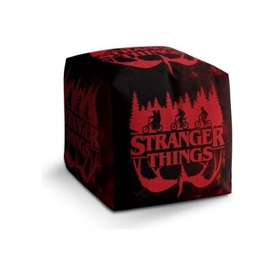 Sablio Taburet Cube Stranger Things Red: 40x40x40 cm
