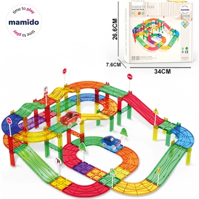 Mamido Magnetická stavebnice závodní dráha 185 dílů MT1499