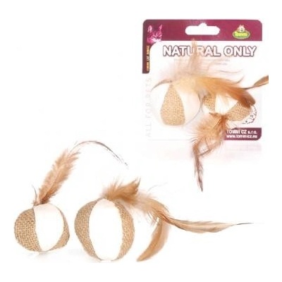 Tommi Natural only Míčky s peříčkem 2 ks 4 cm