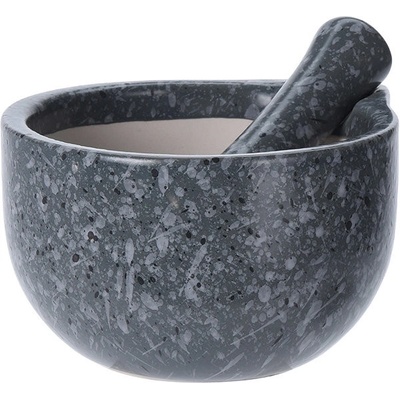 H&L Hmoždíř StoneLook 330 ml, kamenina, žulový efekt tmavě šedý