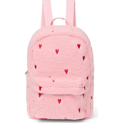 Studio Noos Teddy Midi Backpack batôžtek s predným vreckom Light Pink Hearts