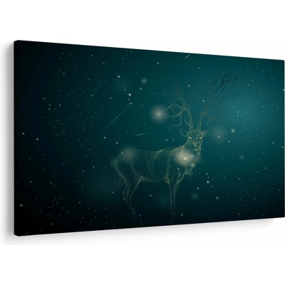 Obraz - Magický jeleň v noci, jednodielne 150x100 cm