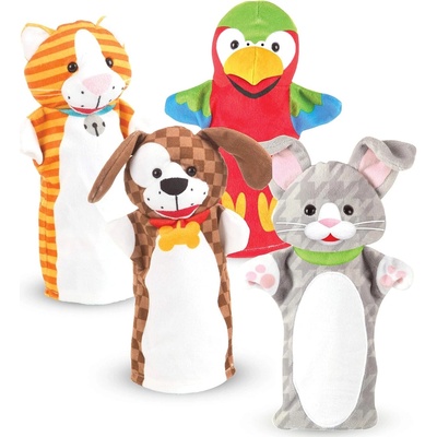 Melissa & Doug Playful Pets súprava 4 maňušiek domácich zvieratiek