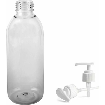 Tera Plastová lahvička čirá s bílou pumpičkou 300 ml
