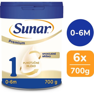 Sunar Premium 1 HMO počáteční kojenecké mléko 6 x 700 g