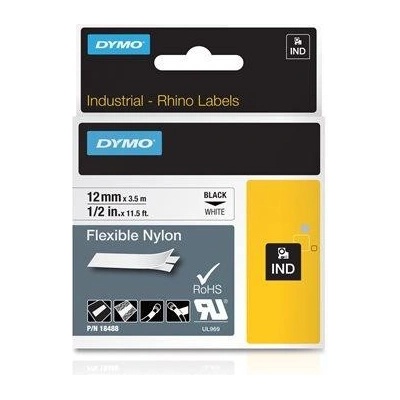 DYMO Rhino biela čierna 12 mm x 3,5 m