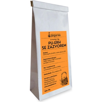 Pangea Tea Růžová čajovna Pu-Erh se zázvorem černý čaj 50 g