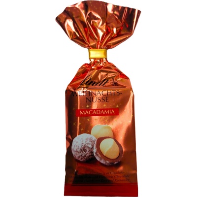 LINDT WEIHNACHTS-NUSS MACADAMIA macadamia ořechy v mléčné Gianduja čokoládě 100 g