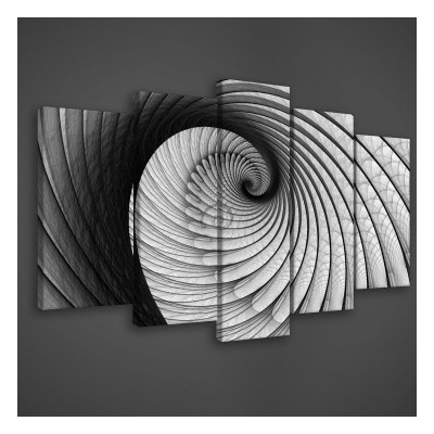 Obraz na plátne viacdielny - OB3393 - Čierno biela špirála 100cm x 60cm - S17