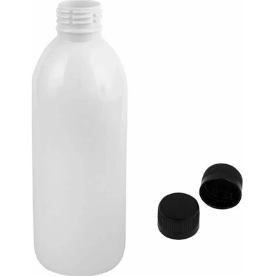 Tera Plastová lahvička bílá s černým uzávěrem 300 ml