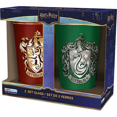 ABYstyle Sada sklenic Harry Potter Nebelvír a Zmijozel 2 x 400 ml